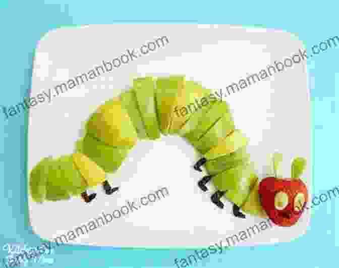 Caterpillar Fruit Platter Made With Strawberries, Bananas, Blueberries, And Grapes Cute Food Crafts For Kids: Adorable Edible Projects Kids Will Love: Edible Crafts Projects Kids Can Do