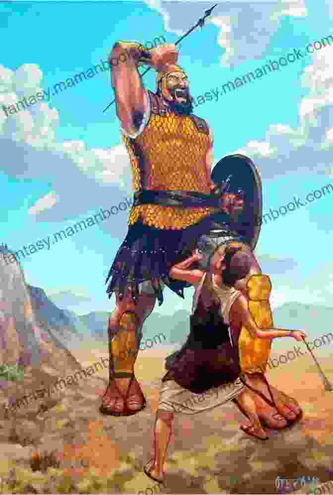 Goliath, The Philistine Giant, Being Confronted By David, A Young Shepherd, As Depicted In A Biblical Illustration OG THE GIANT: GIANT PEOPLE OF THE BIBLE