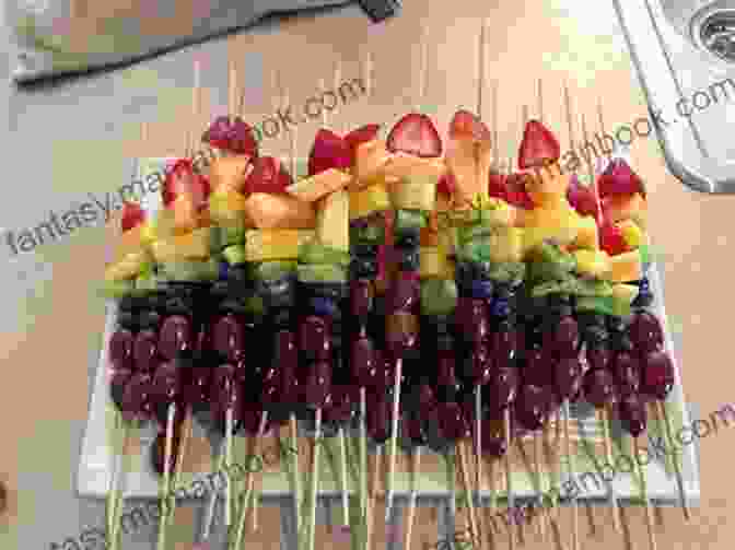 Rainbow Fruit Skewers Made With Strawberries, Bananas, Kiwi, Blueberries, And Grapes Cute Food Crafts For Kids: Adorable Edible Projects Kids Will Love: Edible Crafts Projects Kids Can Do